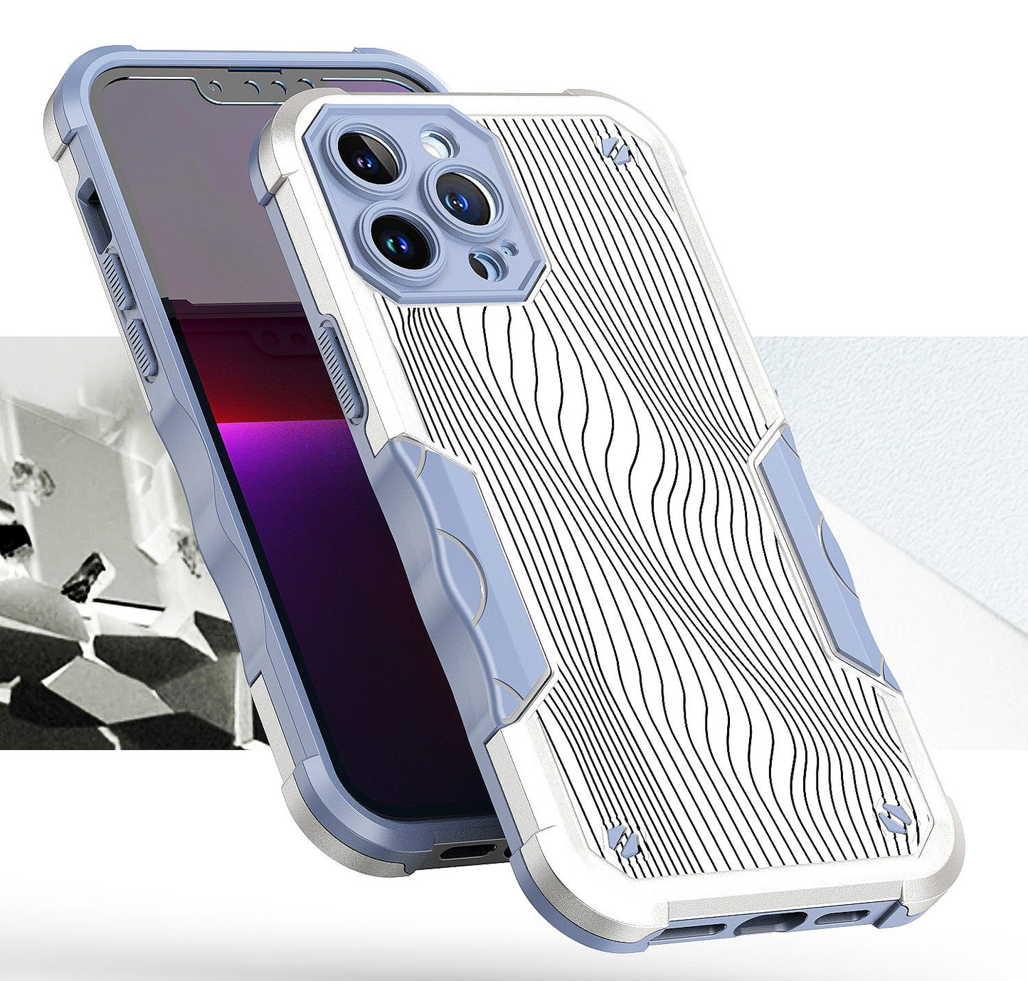 For Apple iPhone 11 (6.1") Fashion Design Tough Shockproof Hybrid Stylish Pattern Heavy Duty Rubber Armor  Phone Case Cover