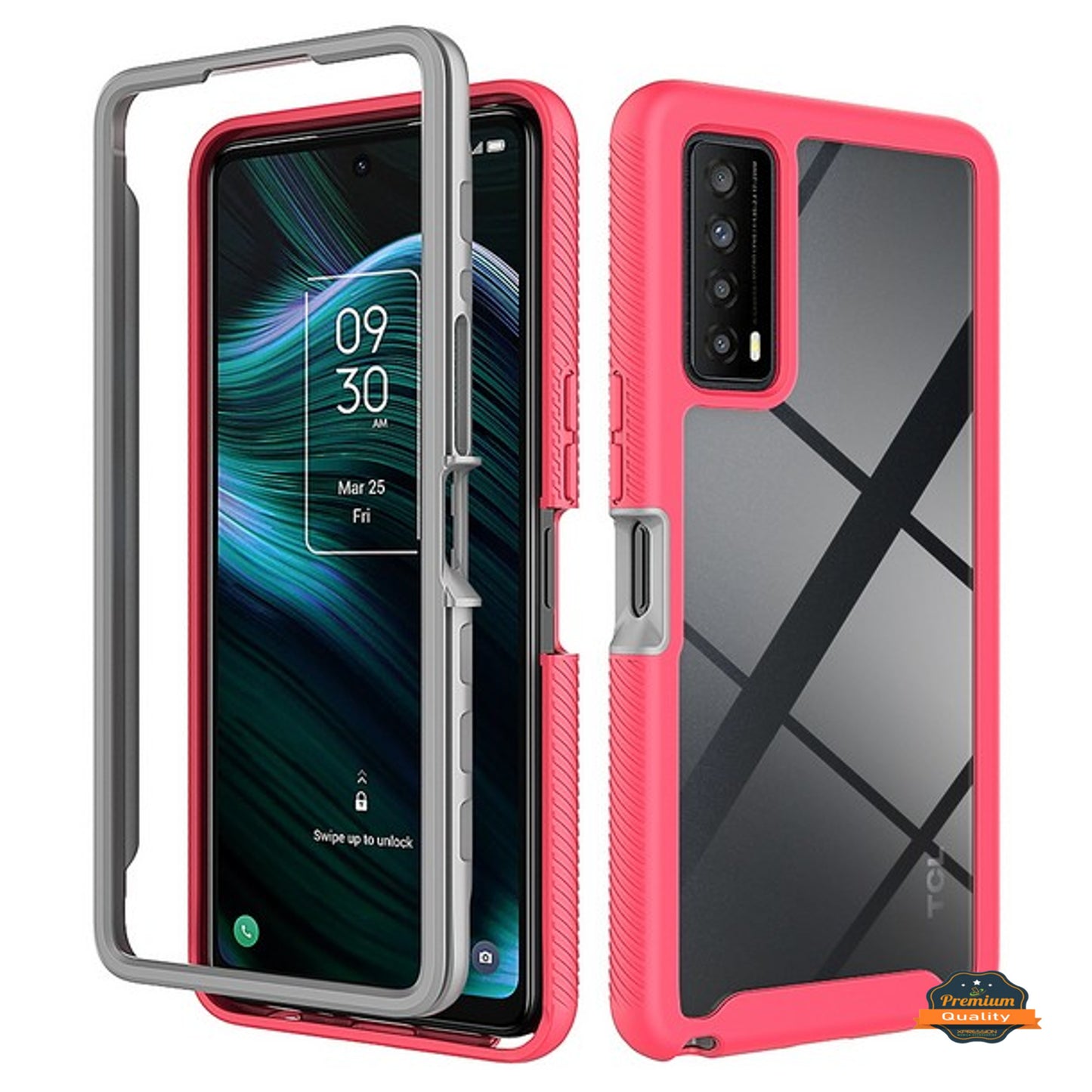 For OnePlus 10T 5G Full Body Frame Armor Slim Hybrid Double Layer Hard PC + TPU Transparent Back Rugged Shockproof  Phone Case Cover