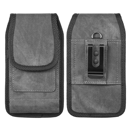 Universal Vertical Nylon Cell Phone Holster Case with Dual Credit Card Slots, Belt Clip Pouch and Belt Loop for Apple iPhone Samsung Galaxy LG Moto All Mobile phones Size 6.3" Universal Nylon [Black]