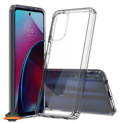 For Motorola Moto G Stylus 5G 2022 Crystal HD Clear Back Panel + TPU Bumper Frame Hybrid Slim Hard Shockproof Defender  Phone Case Cover