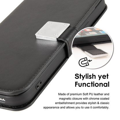 For Apple iPhone 13 Pro Max (6.7") Leather Wallet Case with 6 Credit Card, Cash Slost and Lanyard Dual Flip Pouch Pocket Stand  Phone Case Cover