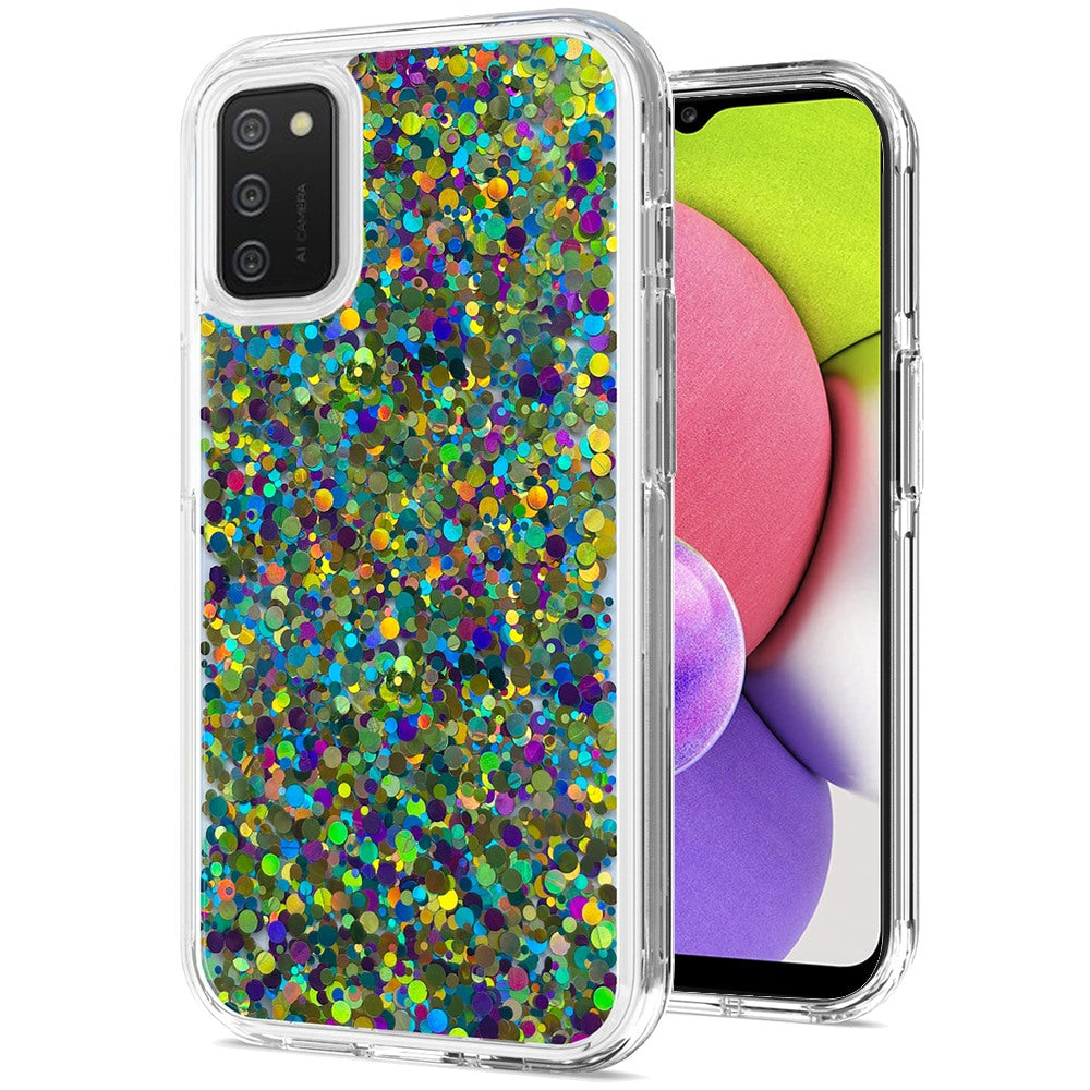 For Apple iPhone 14 (6.1") Colorful Glitter Bling Sparkle Epoxy Glittering Shining Hybrid Hard PC TPU Shockproof  Phone Case Cover