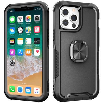 For Apple iPhone 11 (6.1") Heavy Duty 3in1 Magnetic Ring Kickstand Stand Hybrid Shockproof Military-Grade Drop Protection  Phone Case Cover