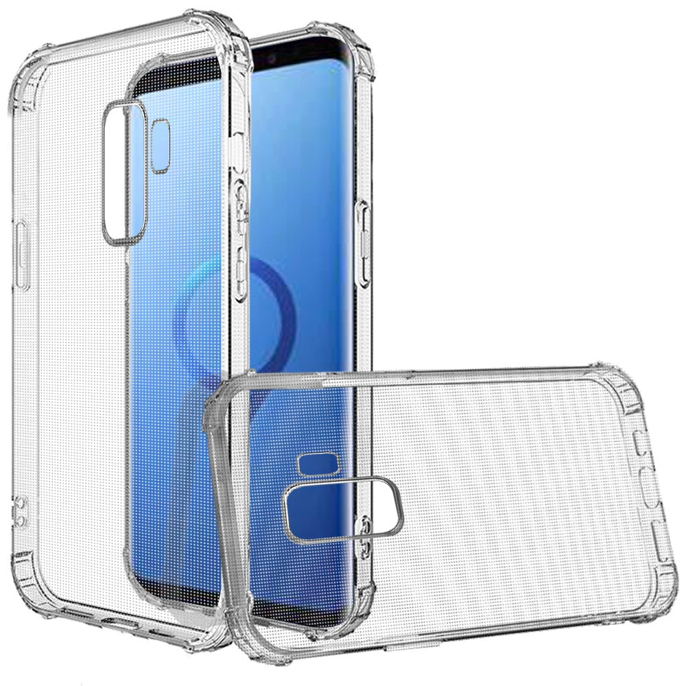 For Samsung Galaxy S9 Plus Hybrid Transparent Thick Pure TPU Rubber Silicone 4 Corners Gel Shockproof Protective Slim Back Clear Phone Case Cover