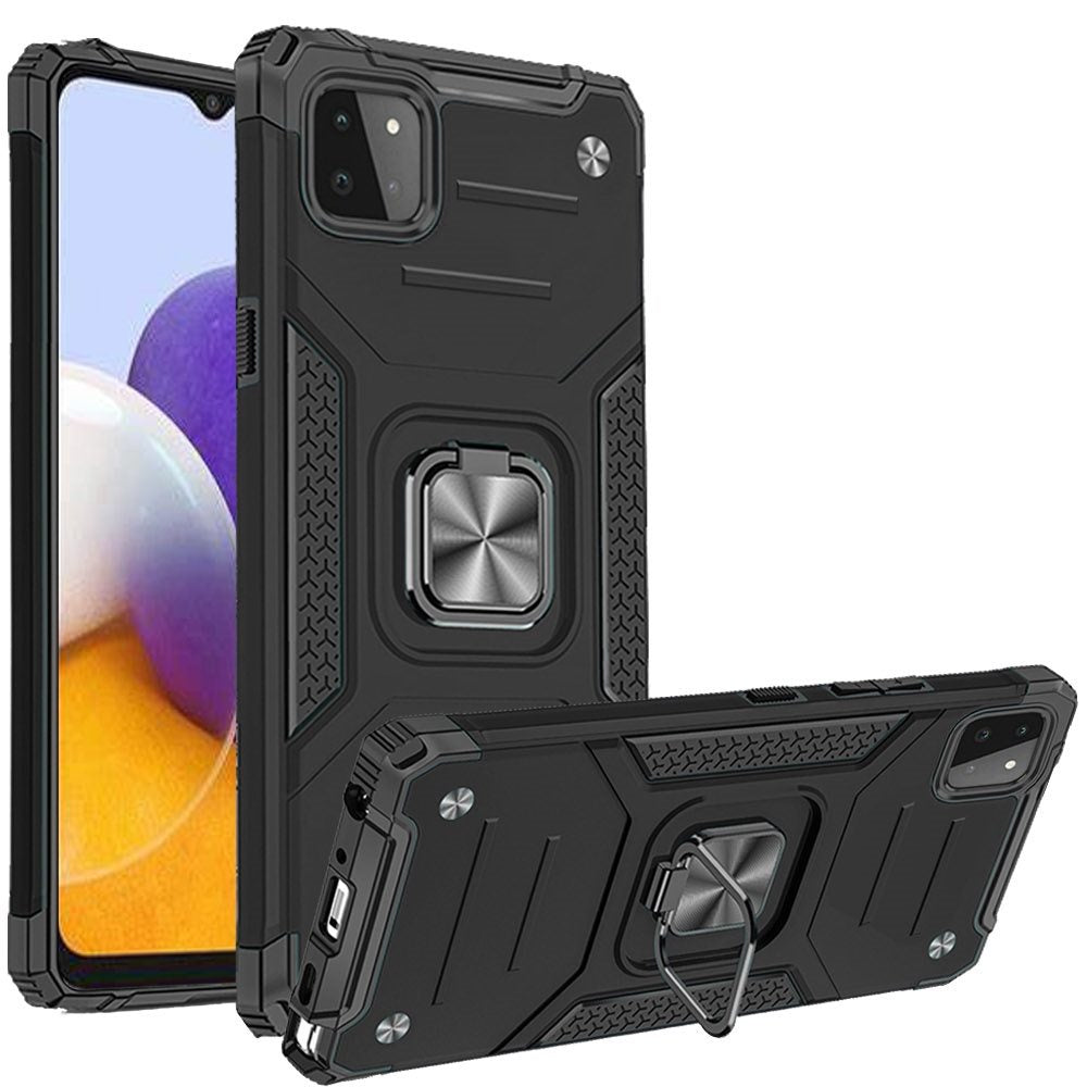 For Boost Mobile Celero 5G Armor Hybrid with Ring Holder Kickstand Shockproof Heavy-Duty Durable Rugged Dual Layer  Phone Case Cover