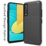 For Motorola Moto G Stylus 2021 5G Version Slim Thin Protective Hybrid TPU 2-Piece Bumper Shockproof with Brushed Metal Texture Carbon Fiber Hard PC Back  Phone Case Cover