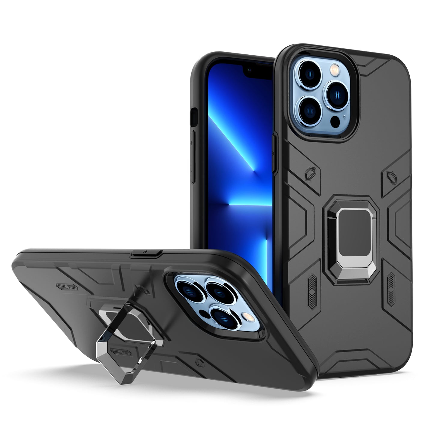 For Apple iPhone 13 Pro Max /6.7" Slim Rugged Shockproof Hybrid with Magnetic Ring Stand Holder  Phone Case Cover