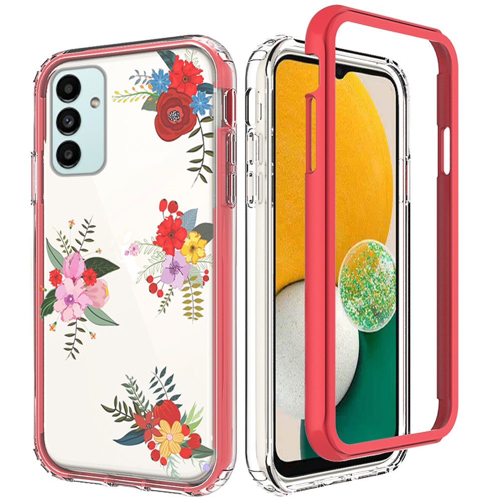 For Samsung Galaxy A13 5G Beautiful Design 3 in 1 Hybrid Triple Layer Armor Hard Plastic Soft Rubber TPU Shockproof Protective Frame  Phone Case Cover