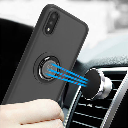 For Samsung Galaxy Z Flip 4 5G Transparent Hybrid Magnetic Ring Stand (work with Car Mount) Detachable Frame Bumper  Phone Case Cover