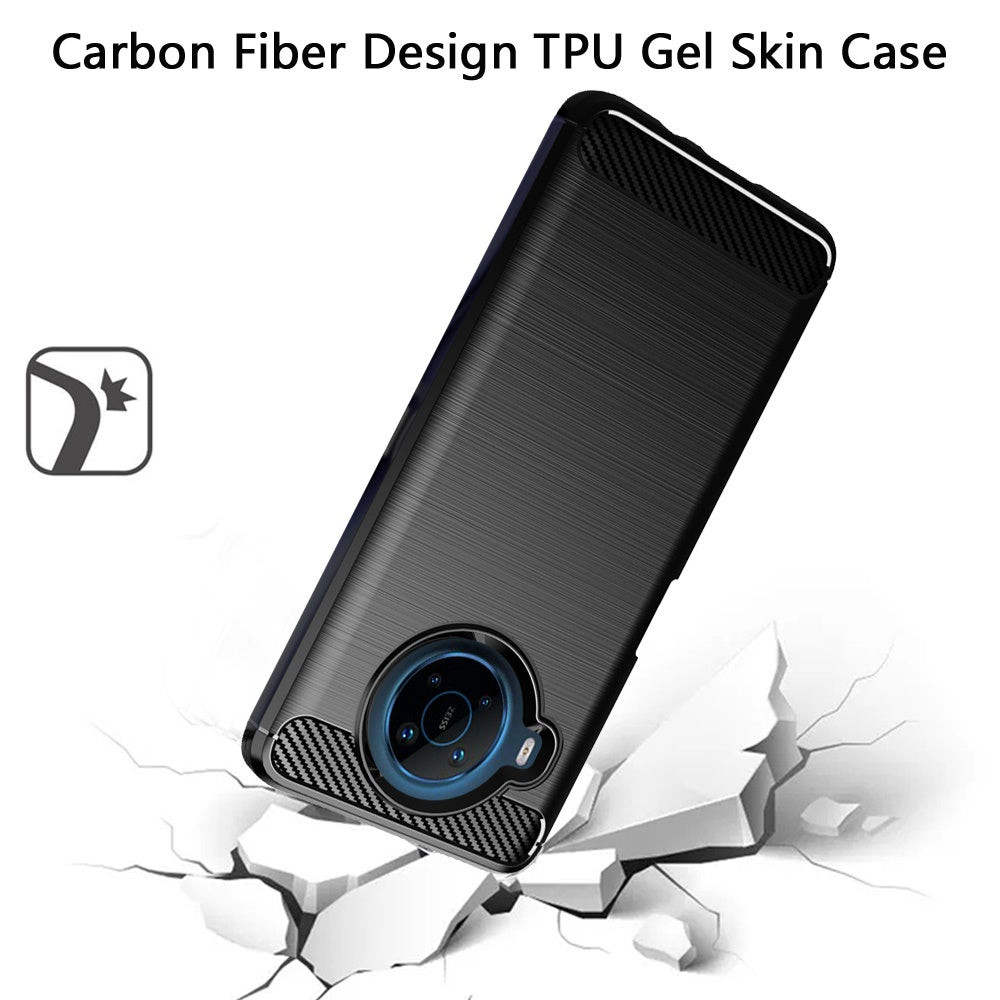 For Nokia X100 Carbon Fiber Design Slim Fit Silicone Soft Skin Flexible Lightweight TPU Gel Rubber Absorbing Rugged Brushed  Phone Case Cover