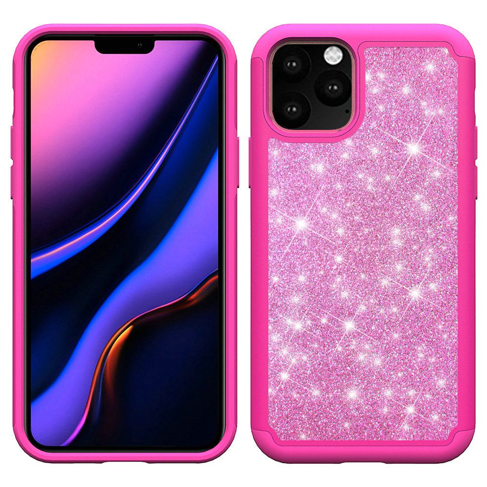 For Apple iPhone 13 Pro Max (6.7") Glitter Sparkle Bling Shinny Hybrid Slim Rhinestone 2 in 1 Hard PC & Soft TPU Rugged Protective  Phone Case Cover