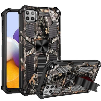 For Boost Mobile Celero 5G Heavy Duty Hybrid Camouflage Fold Slide Kickstand Rugged [Military Grade] Fit Magnetic Car Mount Stand  Phone Case Cover