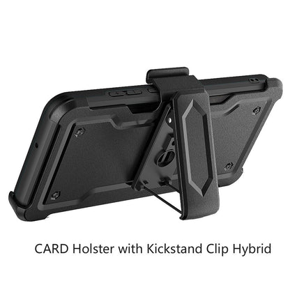 For Samsung Galaxy A12 5G Armor Belt Clip with Credit Card Holder, Holster, Kickstand Protective Full Body Heavy Duty Hybrid  Phone Case Cover