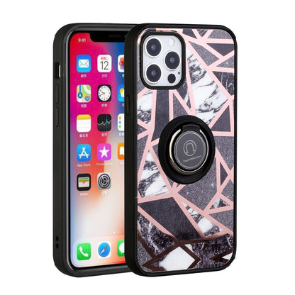 For Apple iPhone SE 2022 /SE 2020/8/7 Unique Marble Design with Magnetic Ring Kickstand Holder Hybrid TPU Shockproof  Phone Case Cover