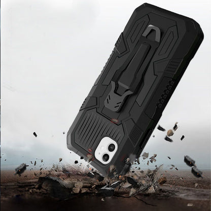 For Apple iPhone 13 Pro Max (6.7") Rugged Heavy Duty Dual Layers Hybrid Shockproof Protective with Metal Clip Holder & Kickstand  Phone Case Cover