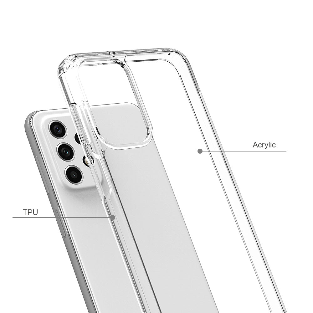 For OnePlus 10T 5G Hybrid Crystal Clear Transparent Shock-Absorption Bumper with TPU + Hard PC Back Frame  Phone Case Cover