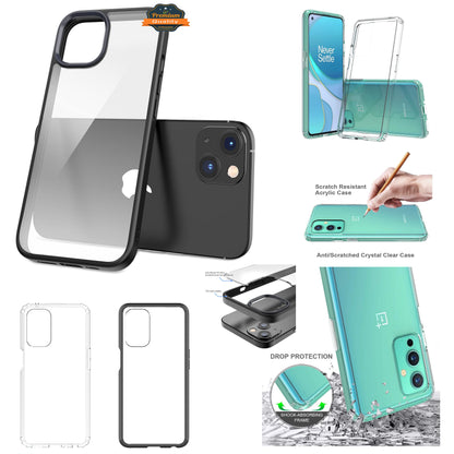 For Samsung Galaxy A33 5G Crystal HD Clear Back Panel PC + TPU Bumper Frame Hybrid Slim Hard Shockproof Defender  Phone Case Cover