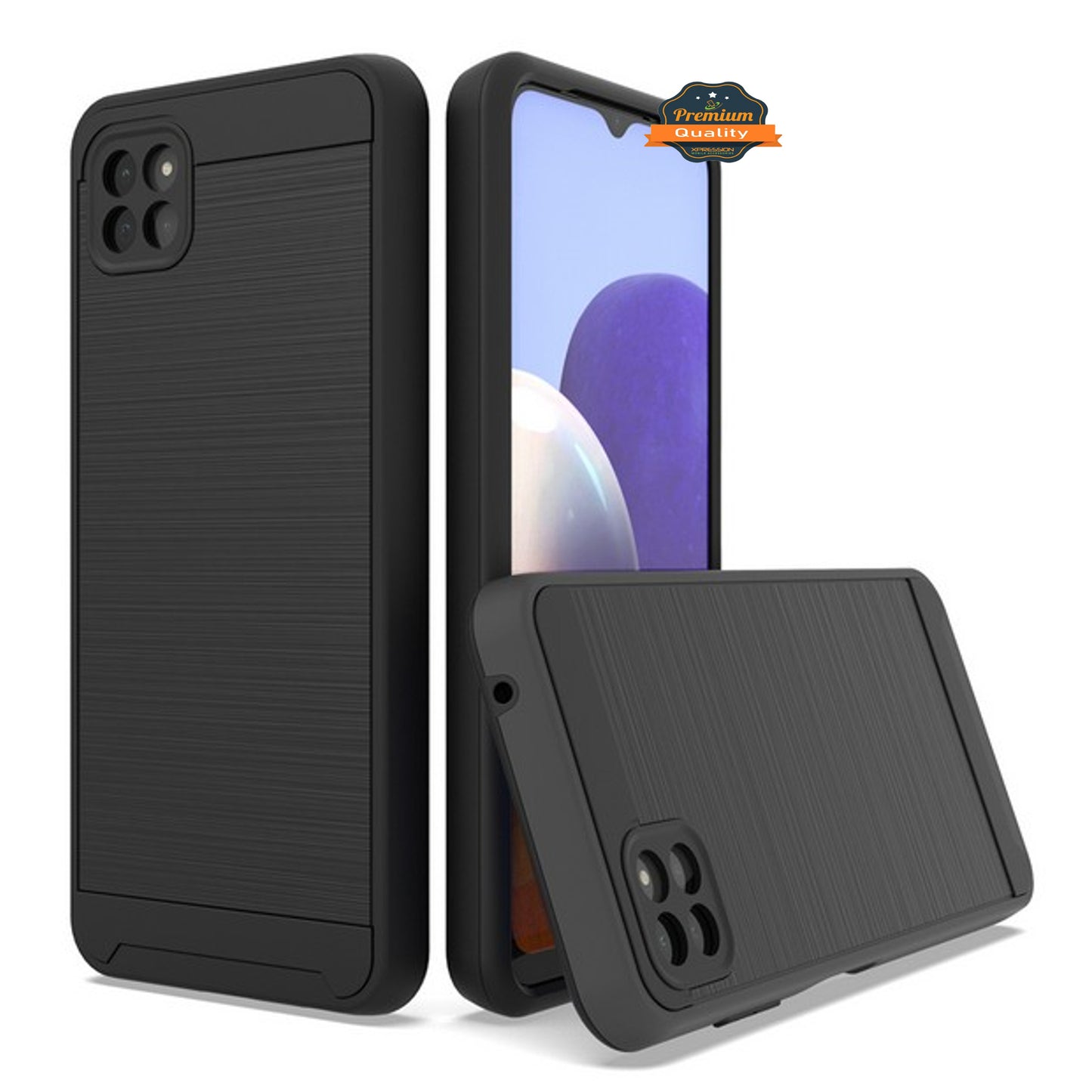 For Apple iPhone 11 (6.1") Rugged TPU + Hard PC Brushed Metal Texture Hybrid Dual Layer Defender Armor Shock Absorbing  Phone Case Cover