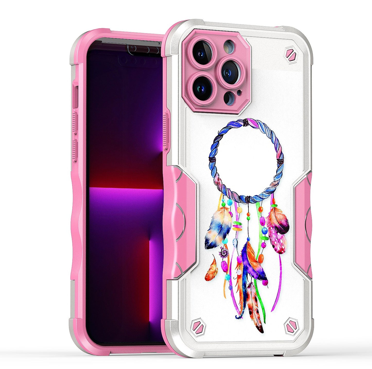 For Apple iPhone 11 (6.1") Fashion Design Tough Shockproof Hybrid Stylish Pattern Heavy Duty Rubber Armor  Phone Case Cover