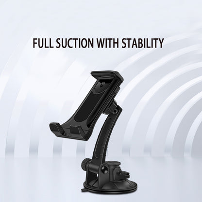 For Universal Phone Holder Dashboard Windshield with Suction Cup Long Arm Car Mount 360° Rotating Adjustable For Phone, Tablets (Size 4.3" - 6") Black Phone Case Cover