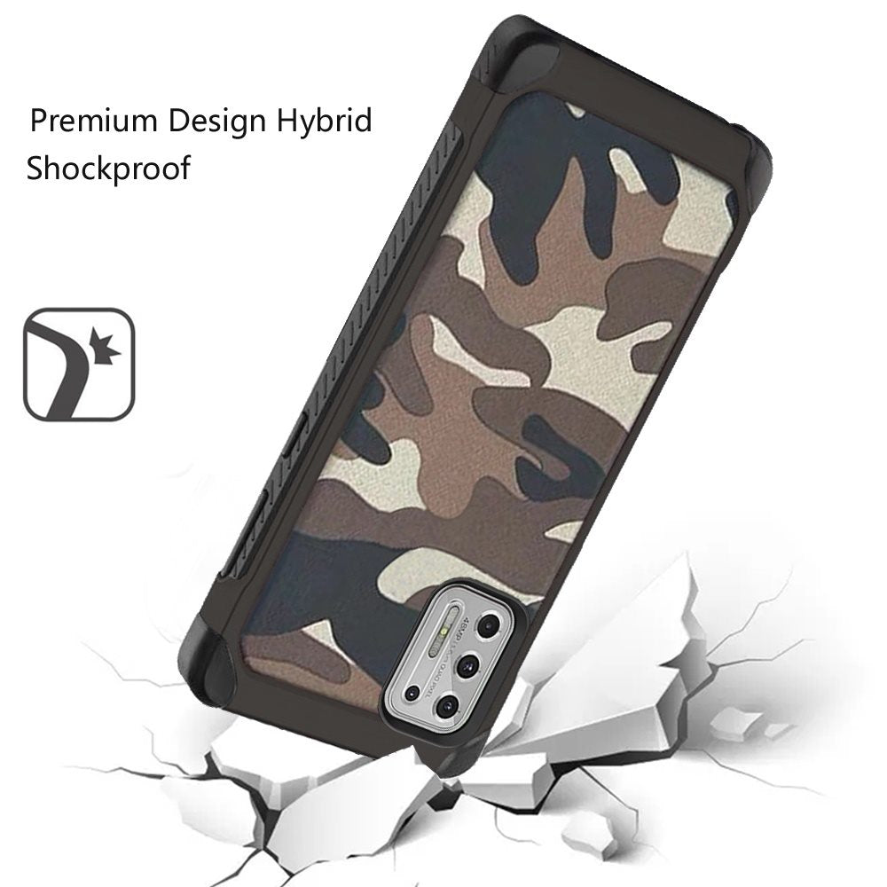 For Apple iPhone 13 Pro Max (6.7") Shockproof Slim Hybrid Silicone Camouflage Camo Design Dual Layer Rubberized TPU Hard Shell Armor  Phone Case Cover