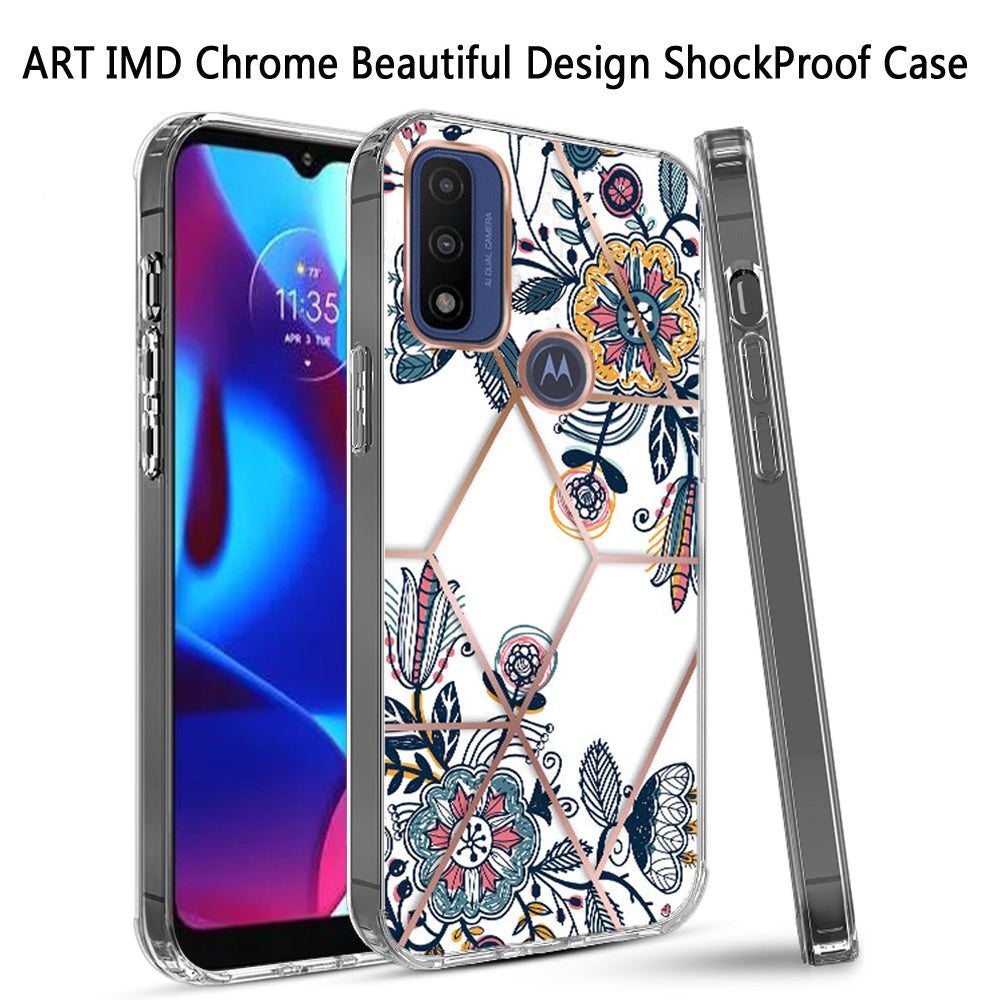 For Motorola Moto G Power 2022 Fashion Art Floral IMD Design Beautiful Flower Pattern Hybrid Hard PC TPU Slim Hard Back  Phone Case Cover