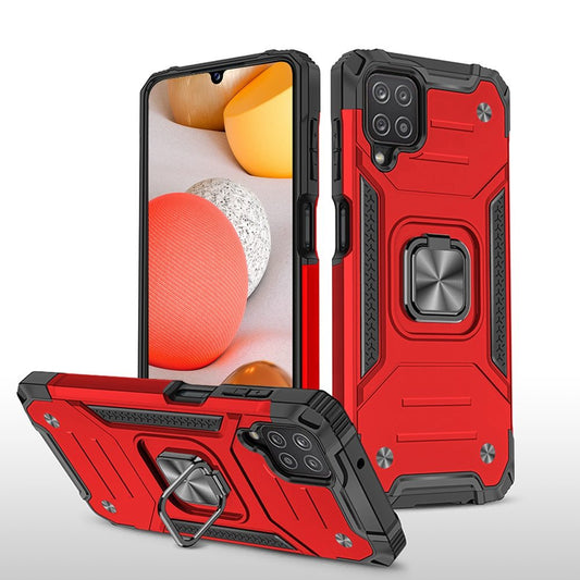 For Samsung Galaxy A42 5G Armor Stand Hybrid with Ring Holder Kickstand Shockproof Heavy-Duty Durable Rugged Dual Layer Red Phone Case Cover