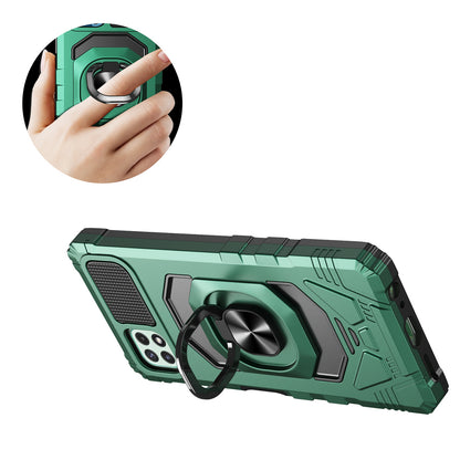 For Samsung Galaxy A23 5G Hybrid Dual Layer with Rotate Magnetic Ring Stand Holder Kickstand, Rugged PC Shockproof Green Phone Case Cover