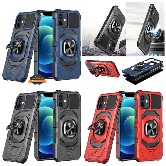 For Samsung Galaxy S21 FE /Fan Edition Hybrid Dual Layer with Rotate Magnetic Ring Stand Holder Kickstand, Rugged Shockproof Anti-Scratch Protective  Phone Case Cover