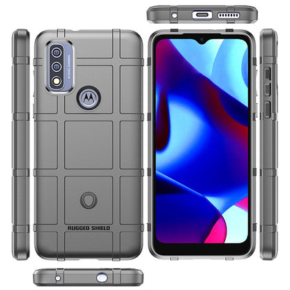 For Motorola Moto G Power 2022 Rugged Shield Hybrid TPU Thick Solid Rough Armor Tactical Matte Grip Silicone Texture Protective Gray Phone Case Cover