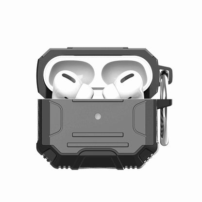 For Apple AirPods 3 (2021) Full-Body Rugged ShockProof Hybrid With Metal Hook Carabiner Heavy Duty Armor  Phone Case Cover