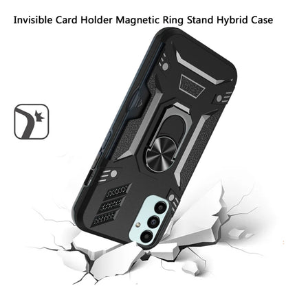 For Samsung Galaxy A03S Invisible Wallet Credit Card Holder with Ring Stand Kickstand Heavy Duty Slim Shockproof Hybrid  Phone Case Cover