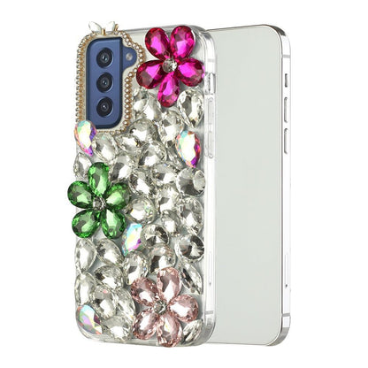 For Samsung Galaxy S22+ Plus Bling Crystal 3D Full Diamond Luxury Sparkle Rhinestone Hybrid Bumper Protective  Phone Case Cover