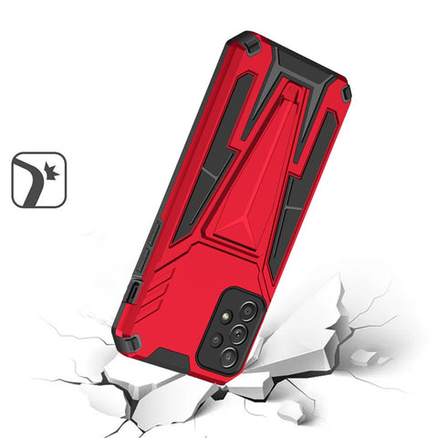 For Samsung Galaxy A23 5G Heavy Duty Protection Hybrid Built-in Kickstand  Rugged Shockproof Military Grade Dual Layer Red Phone Case Cover