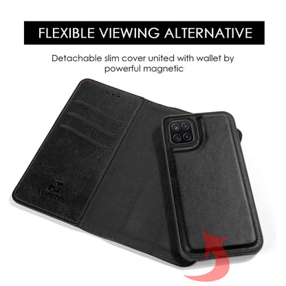 For Boost Mobile Celero 5G Luxury PU Leather Wallet Pouch Magnetic Detachable with Credit Card Slots Removable Flip Cover Black Phone Case Cover