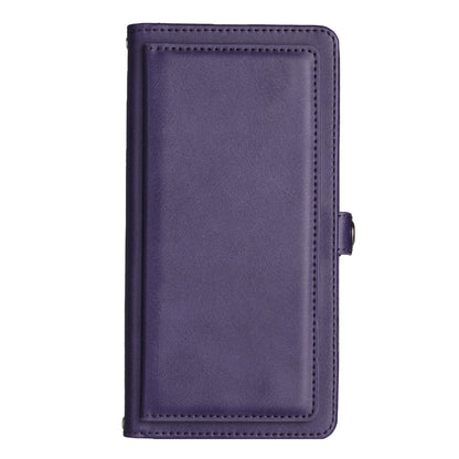 For Motorola Edge+ /Edge Plus 2022 ID Cash Credit Card Slots Holder Carrying Pouch Folio Flip PU Leather Lanyard & Stand Purple Phone Case Cover