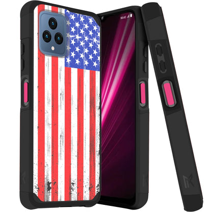 For T-Mobile Revvl 6 /6 Pro 5G Graphic Design Pattern Hard PC TPU Tough Strong Hybrid Shockproof Armor Frame  Phone Case Cover