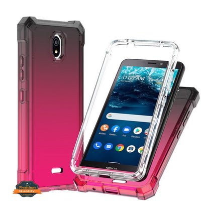 For Nokia C200 Hybrid 2in1 Front Bumper Frame Cover Square Edge Shockproof TPU + Hard PC Anti-Slip Heavy Duty  Phone Case Cover