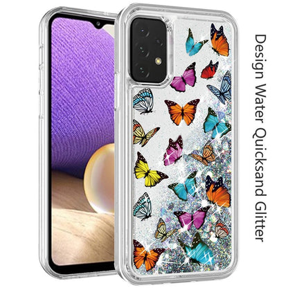 For Apple iPhone 11 (6.1") Floral Design Quicksand Water Flowing Liquid Floating Sparkle Glitter Bling Hybrid  Phone Case Cover