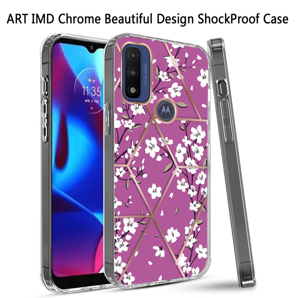 For Motorola Moto G Power 2022 Fashion Art Floral IMD Design Beautiful Flower Pattern Hybrid Hard PC TPU Slim Hard Back  Phone Case Cover