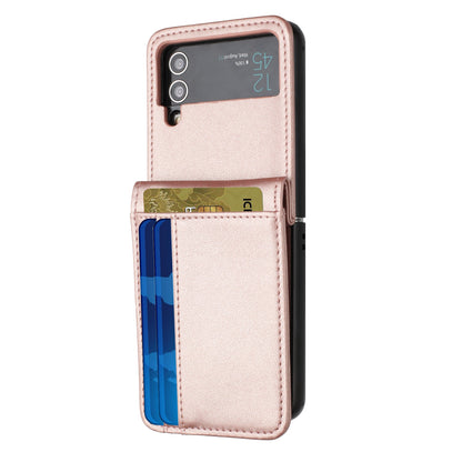 For Samsung Galaxy Z Flip 4 5G Wallet Back Storage PU Leather with Credit Card Slot Pocket Hybrid Protective  Phone Case Cover