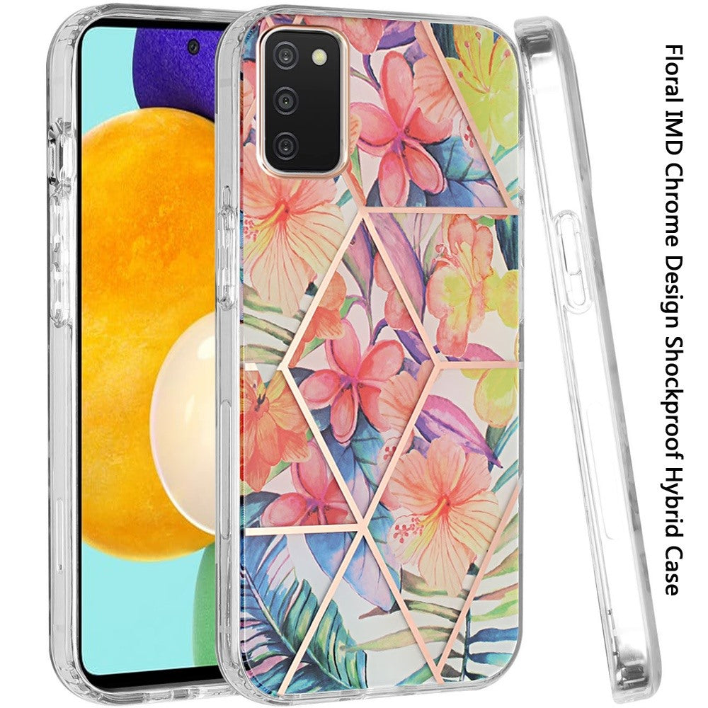 For Samsung Galaxy A13 5G Fashion Floral IMD Design Flower Pattern Hybrid Protective Hard PC Rubber TPU Slim Hard Back Shockproof  Phone Case Cover