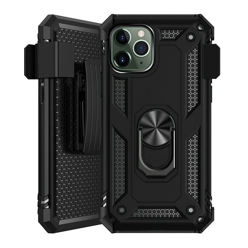 For Apple iPhone 13 /Pro Max Mini Hybrid Rugged with Belt Clip Holster Ring Stand Holder, Military Grade Fit for Magnetic Car Mount Shockproof Hybrid Rugged  Phone Case Cover