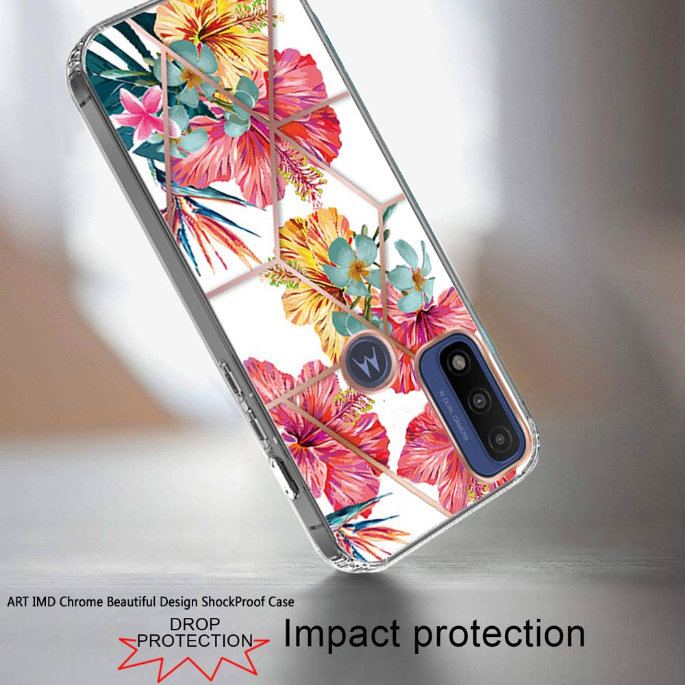 For Motorola Moto G Power 2022 Fashion Art Floral IMD Design Beautiful Flower Pattern Hybrid Hard PC TPU Slim Hard Back  Phone Case Cover