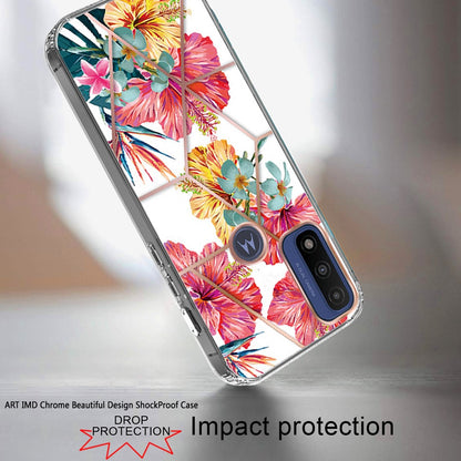 For Motorola Moto G Power 2022 Fashion Art Floral IMD Design Beautiful Flower Pattern Hybrid Hard PC TPU Slim Hard Back  Phone Case Cover