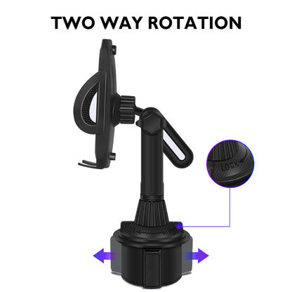 Universal Secure Cup Holder Car Mount with Adjustable Arm, Rotatable Cradle & Quick Release Fits Vehicle, Boats, Car, SUV,Truck Universal Stand [Black]