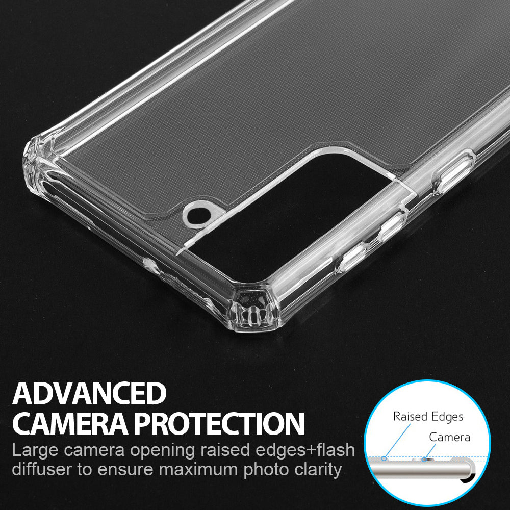 For Samsung Galaxy S22 /Plus Ultra Air Armor Designed Transparent Hybrid Shock-Absorbing Corners Soft TPU + Hard Polycarbonate Frame  Phone Case Cover