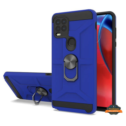 For Motorola Moto G Stylus 5G 2021 Hybrid Ring Stand [360° Rotatable Ring Holder Magnetic Kickstand] Armor Shockproof TPU  Phone Case Cover