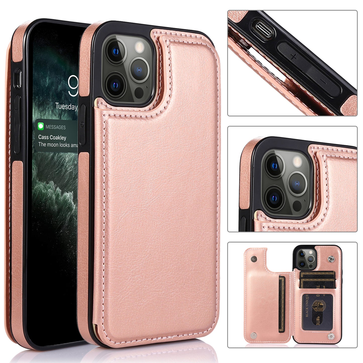 For Apple iPhone SE 2022 3rd/SE 2020/8/7 PU Leather with [Two Magnetic Clasp] [Card Slots] Stand Back Storage Wallet Flip  Phone Case Cover