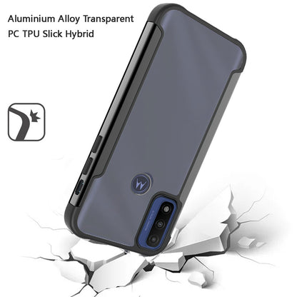 For Motorola Moto G Pure / Moto G Power 2022 Hybrid Aluminum Alloy Metal Clear Transparent Back PC TPU Bumper Frame Shockproof  Phone Case Cover